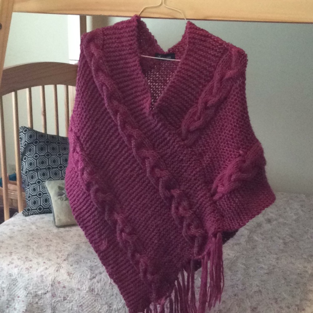Knit poncho